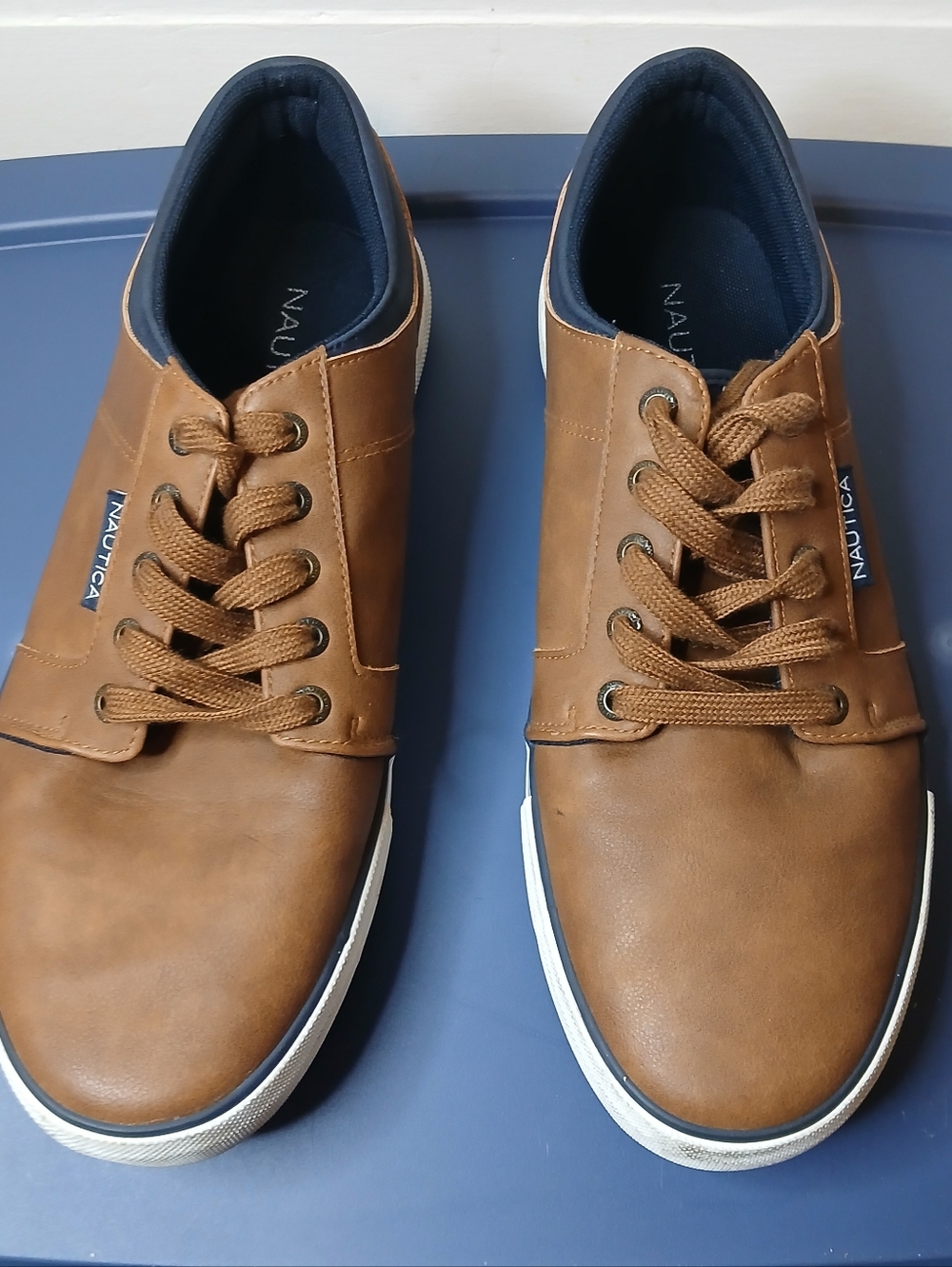 Nautica Crandol Men’s Size 11 Brown Casual Lace Up Sneakers Comfort Shoes EUC